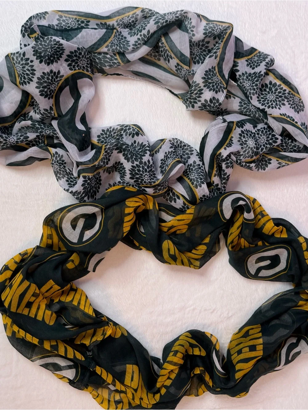 Green Bay Packers Sheer Infinity Scarf Lot Floral Lightweight Fan Wrap